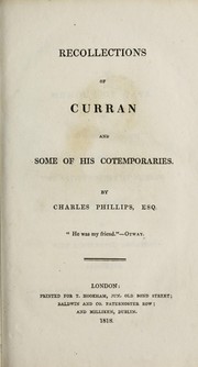 Cover of: Recollections of Curran and some of his cotemporaries.