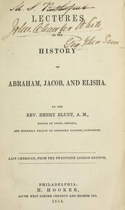 Cover of: Lectures on the history of Abraham, Jacob, and Elisha
