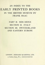 An index to the early printed books in the British Museum ... by Proctor, Robert
