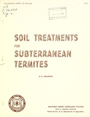 Cover of: Soil treatments for subterranean termites