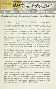 Cover of: Southern forestry notes: no. 121, May 1959