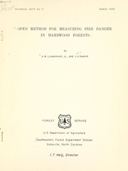 Cover of: Open method for measuring fire danger in hardwood forests