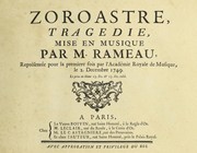 Cover of: Zoroastre: tragedie