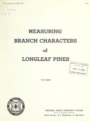 Cover of: Measuring branch characters of longleaf pines