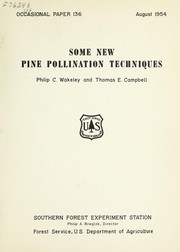 Cover of: Some new pine pollination techniques