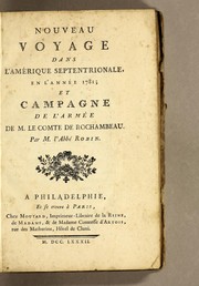 Cover of: Nouveau voyage dans l'Amerique Septentrionale, en l'annee 1781 by Robin abbé