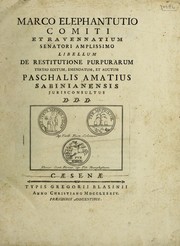 Cover of: Libellum de restitutione purpurarum by Pasquale Amati
