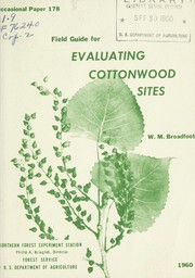 Cover of: Field guide for evaluating cottonwood sites