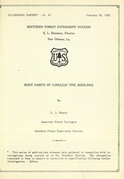 Cover of: Root habits of longleaf pine seedlings by L. J. Pessin