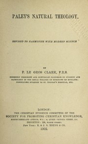 Cover of: Paley's Natural theology