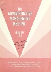 Cover of: An Administrative Management Meeting, April 8-11