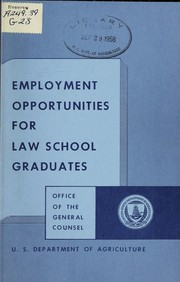 Cover of: Employment opportunities for law school graduates