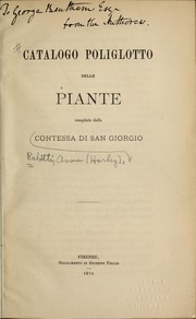 Cover of: Catalogo poliglotto delle piante