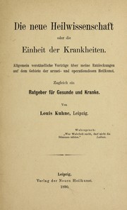 Cover of: Die neue Heilwissenschaft by Louis Kuhne