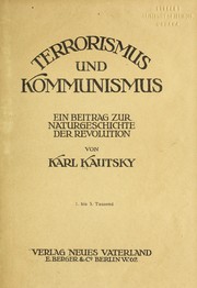 Cover of: Terrorismus und Kommunismus by Karl Kautsky