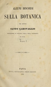 Cover of: Alcuni discorsi sulla botanica by Santo Garovaglio