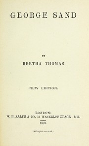 Cover of: George Sand by Bertha Thomas