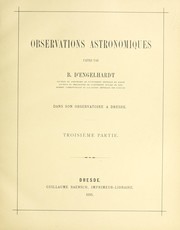 Front cover of Observations astronomiques faites by B. d' Engelhardt