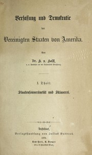 Cover of: Verfassung und Democratie der Vereinigten Staaten von Amerika [microform]