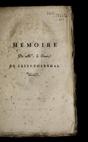 Cover of: Me moire de M. le comte de Lally-Tolendal, ou, Seconde lettre a ses commettans