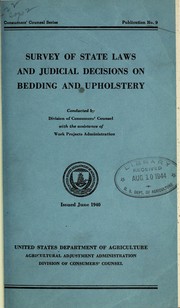 Cover of: Survey of state laws and judicial decisions on bedding and upholstery