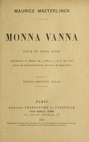 Cover of: Monna Vanna: piec  e en trois actes