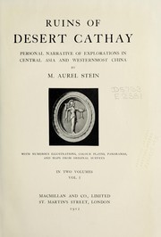 Cover of: Ruins of desert Cathay by Stein, Aurel Sir