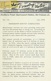 Cover of: Southern forestry notes: No. 116, July 1958