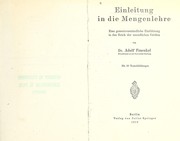 Cover of: Einleitung in die Mengenlehre: eine gemeinverständliche Einführung in das Reich der unendlichen Grössen