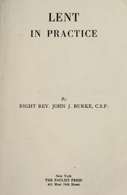 Cover of: Lent in practice