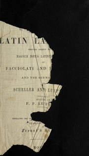 Cover of: A new and copious lexicon of the Latin language