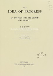 Cover of: The  idea of progress by John Bagnell Bury