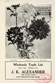 Cover of: Wholesale trade list by J.K. Alexander (Firm)