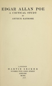 Edgar Allan Poe; a critical study