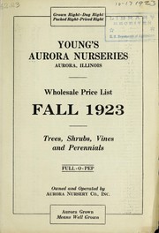 Cover of: Wholesale price list [of] trees, shrubs, vines and perennials: Fall 1923