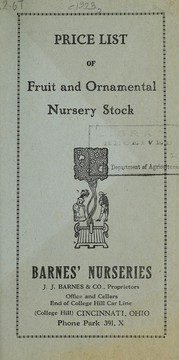 Price list of fruit and ornamental nursery stock by Barnes' Nurseries