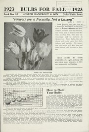 Cover of: Bulbs for fall 1923 by Joseph Bancroft & Son
