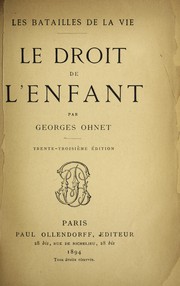 Cover of: Le droit de l'enfant