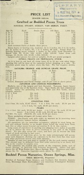 Cover of: Price list season 1923-24: grafted or budded pecan trees