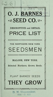 Cover of: Descriptive and retail price list by O.J. Barnes Seed Co