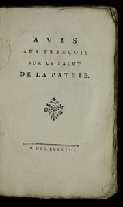 Cover of: Avis aux Franc ʹois sur le salut de la patrie