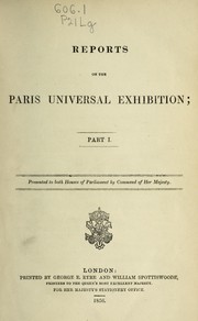 Cover of: Reports on the Paris universal exhibition, 1855