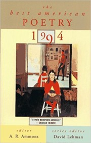 Cover of: The Best American Poetry 1994 by David Lehman