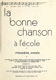 Cover of: La bonne chanson à l'école