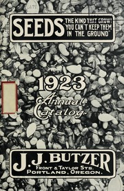 Cover of: 1923 annual catalog by Butzer's Seed Store