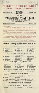 Cover of: Wholesale trade list: spring 1923