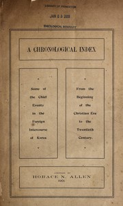Cover of: A chronological index by Horace Newton Allen