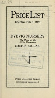 Cover of: Price list by Dybvig Nursery