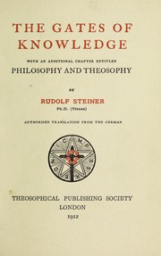 Cover of: The gates of knowledge by Rudolf Steiner