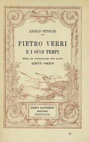Cover of: Pietro Verri e i suoi tempi: con la ristampa dei suoi scritti inediti